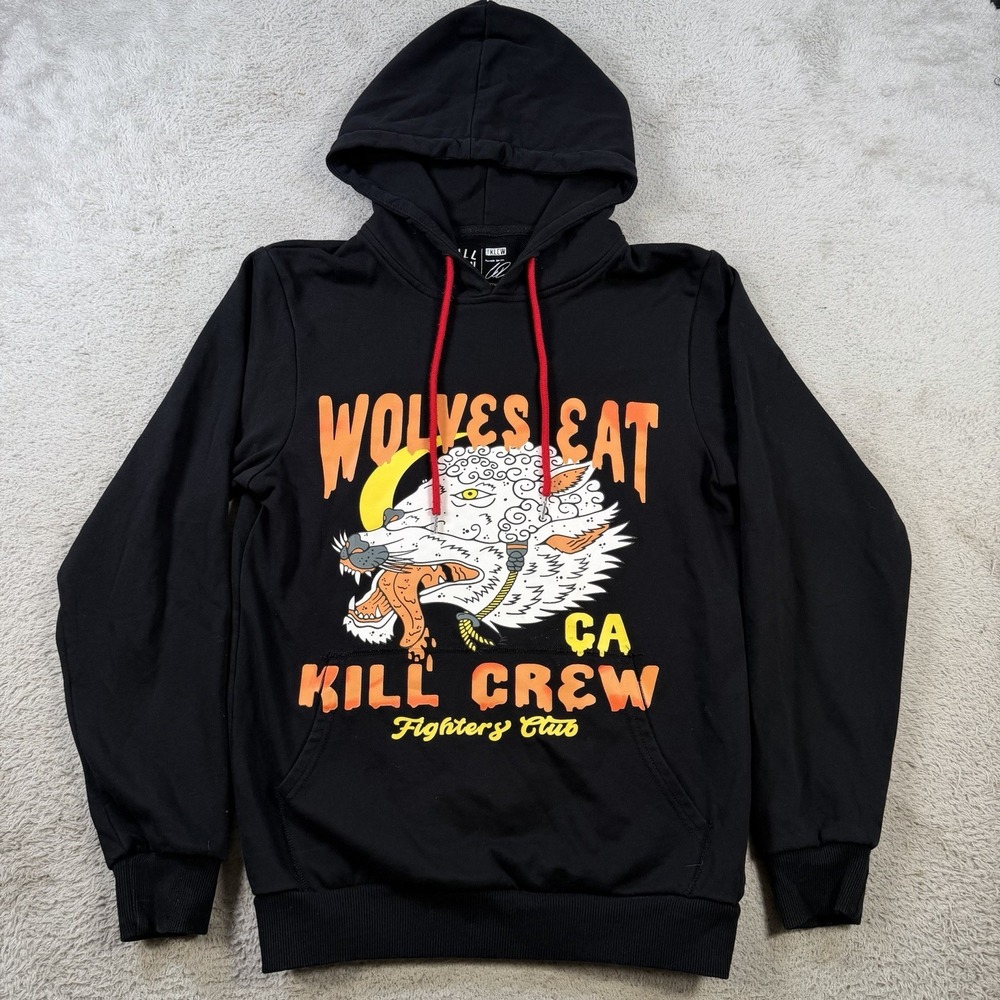 Kill Crew Hoodie Mens Small Black Fighters Club Gym Porrada Series Wolf Pullover